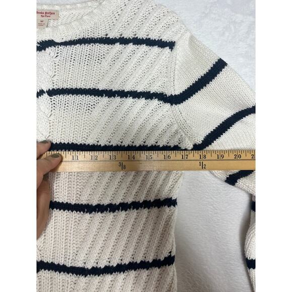 Brooks Brothers Red Fleece Black White Cable Knit Cotton Sweater sz M Preppy - Picture 5 of 7